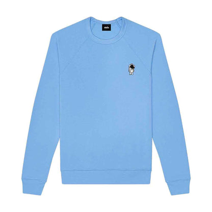 Dalix Astronaut Embroidered Crewneck Fleece Sweatshirt Pullover Mens in Heather Royal S Small