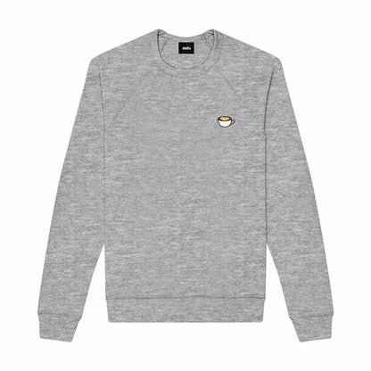 Dalix Cappuccino Embroidered Fleece Crewneck Long Sleeve Sweatshirt Mens in Athletic Heather 2XL XX-Large