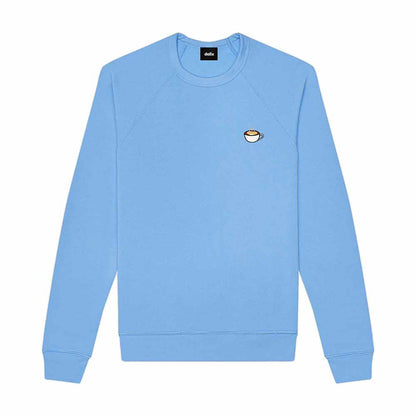 Dalix Cappuccino Embroidered Fleece Crewneck Long Sleeve Sweatshirt Mens in Carolina Blue 2XL XX-Large