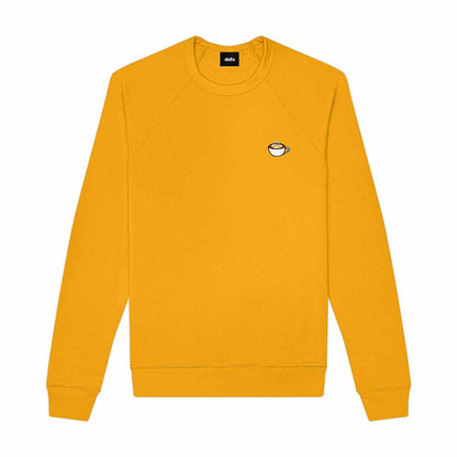 Dalix Cappuccino Embroidered Fleece Crewneck Long Sleeve Sweatshirt Mens in Gold 2XL XX-Large