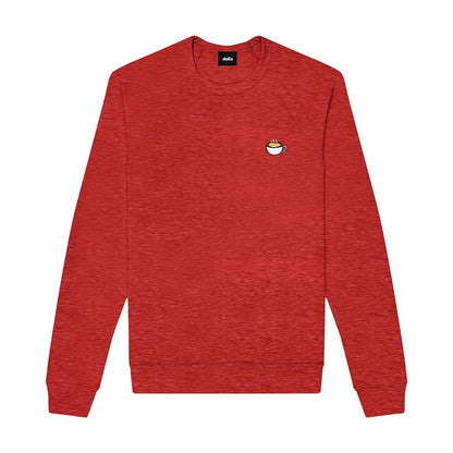 Dalix Cappuccino Embroidered Fleece Crewneck Long Sleeve Sweatshirt Mens in Heather Red 2XL XX-Large