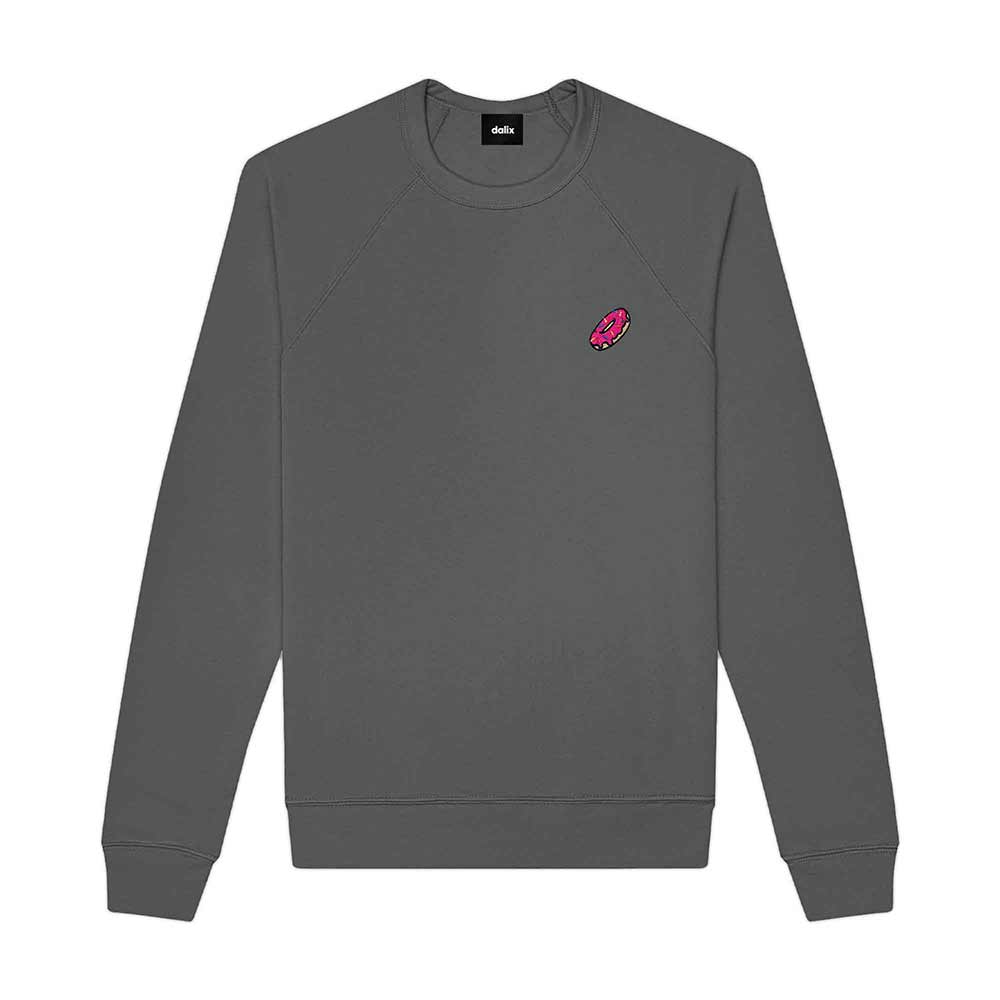 Dalix Donut Crewneck Fleece Sweatshirt Pullover Mens in Asphalt Gray 2XL XX-Large