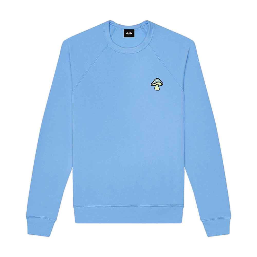 Dalix Mushroom (Glow in the Dark) Embroidered Fleece Sweatshirt Pullover Mens in Maroon 2XL XX-Large