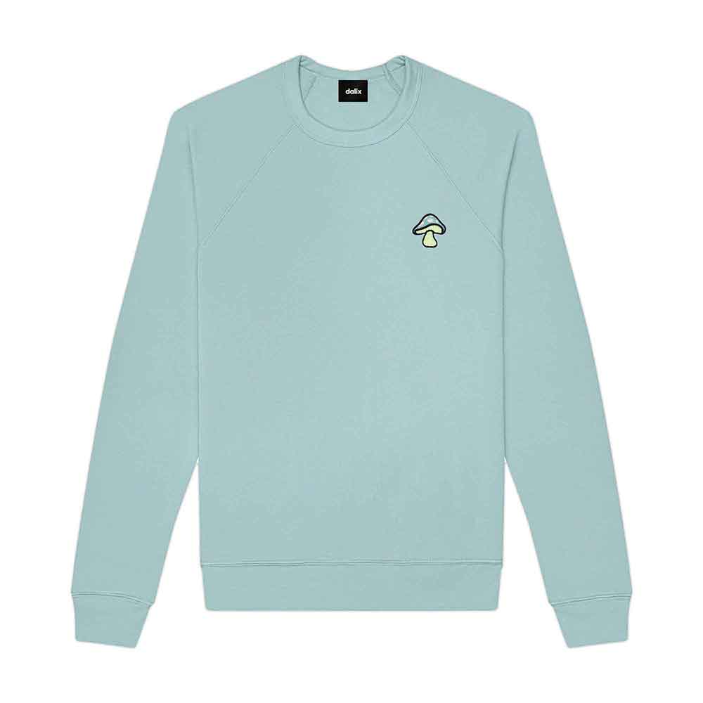 Dalix Mushroom (Glow in the Dark) Embroidered Fleece Sweatshirt Pullover Mens in Navy Blue XL X-Large