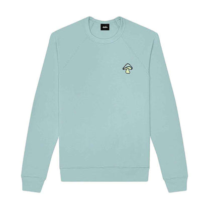 Dalix Mushroom (Glow in the Dark) Embroidered Fleece Sweatshirt Pullover Mens in Peach S Small