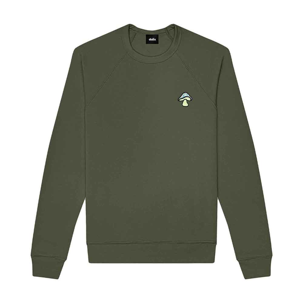 Dalix Mushroom Midweight Fleece Crewneck Sweatshirt (Glow in the Dark)