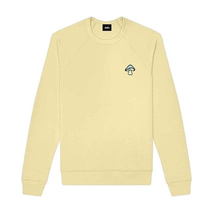 Dalix Mushroom (Glow in the Dark) Embroidered Fleece Sweatshirt Pullover Mens in Natural S Small