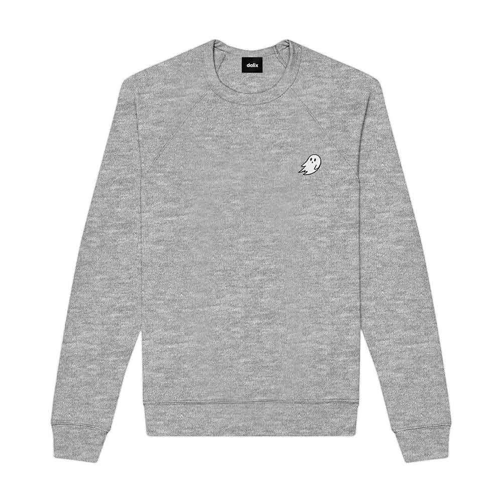 Dalix Ghost Embroidered Crewneck Long Sleeve Sweatshirt Fleece Men in Cardinal XL X-Large