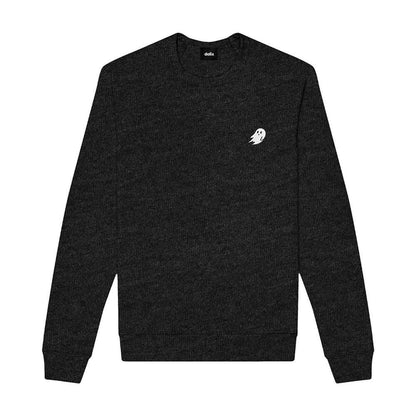 Dalix Ghost Embroidered Crewneck Long Sleeve Sweatshirt Fleece Men in Maroon 2XL XX-Large