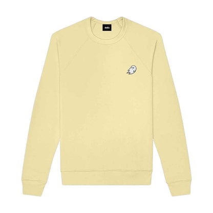 Dalix Ghost Embroidered Crewneck Long Sleeve Sweatshirt Fleece Men in Military Green M Medium