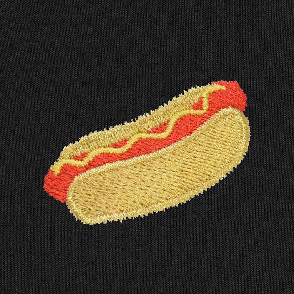 Dalix Hot Dog Embroidered Crewneck Fleece Sweatshirt Pullover Mens in Gold M Medium