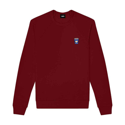 Dalix NYC Coffee Cup Embroidered Fleece Sweatshirt Pullover Mens in Heather Red 2XL XX-Large