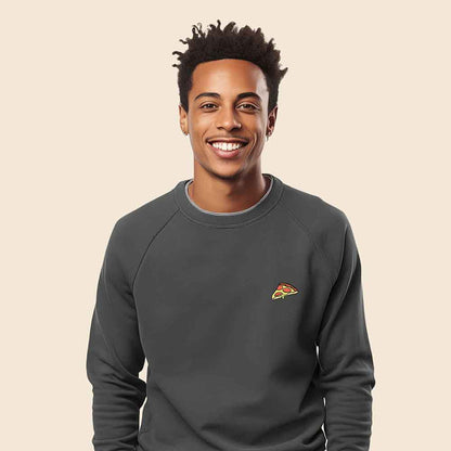 Dalix Pizza Embroidered Crewneck Fleece Sweatshirt Pullover Mens in Athletic Heather 2XL XX-Large