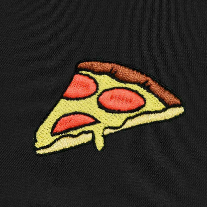 Dalix Pizza Embroidered Crewneck Fleece Sweatshirt Pullover Mens in Heather Blue Lagoon S Small