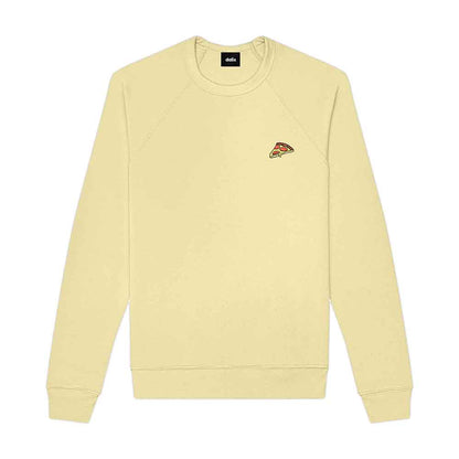 Dalix Pizza Embroidered Crewneck Fleece Sweatshirt Pullover Mens in Natural 2XL XX-Large