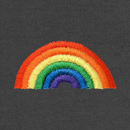 Dalix Rainbow Embroidered Crewneck Fleece Sweatshirt Pullover Mens in Athletic Heather S Small