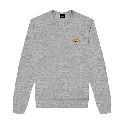 Dalix Rainbow Embroidered Crewneck Fleece Sweatshirt Pullover Mens in Carolina Blue 2XL XX-Large