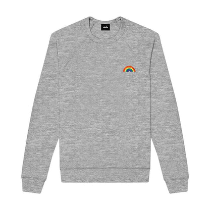 Dalix Rainbow Embroidered Crewneck Fleece Sweatshirt Pullover Mens in Carolina Blue M Medium