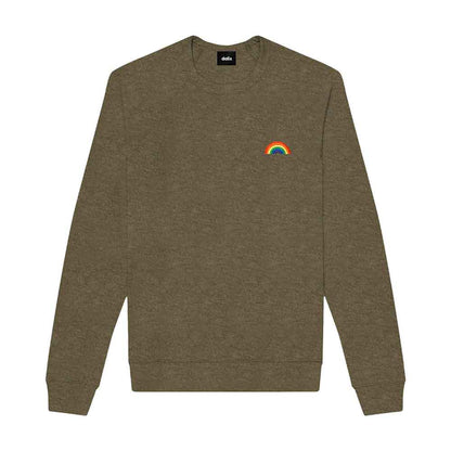 Dalix Rainbow Embroidered Crewneck Fleece Sweatshirt Pullover Mens in True Royal S Small