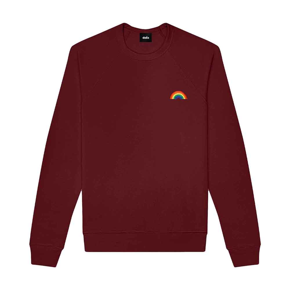Dalix Rainbow Midweight Fleece Crewneck Sweatshirt