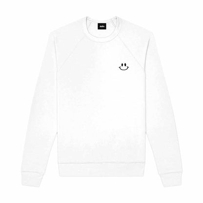 Dalix Smile Face Embroidered Fleece Crewneck Long Sleeve Sweatshirt Mens in 2XL XX-Large