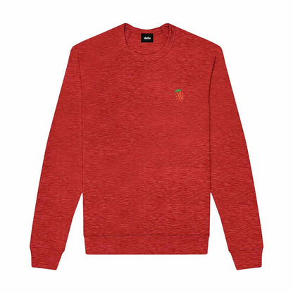 Dalix Strawberry Embroidered Fleece Crewneck Long Sleeve Sweatshirt Mens in Heather Red 2XL XX-Large