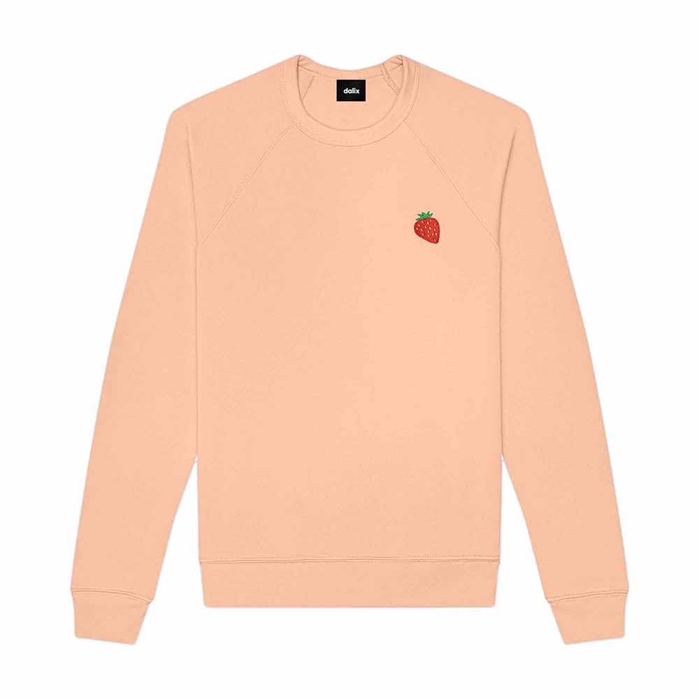 Dalix Strawberry Embroidered Fleece Crewneck Long Sleeve Sweatshirt Mens in 2XL XX-Large