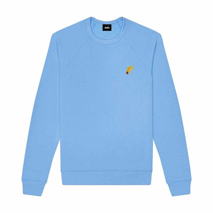Dalix Taco Embroidered Fleece Crewneck Long Sleeve Sweatshirt Mens in Carolina Blue 2XL XX-Large