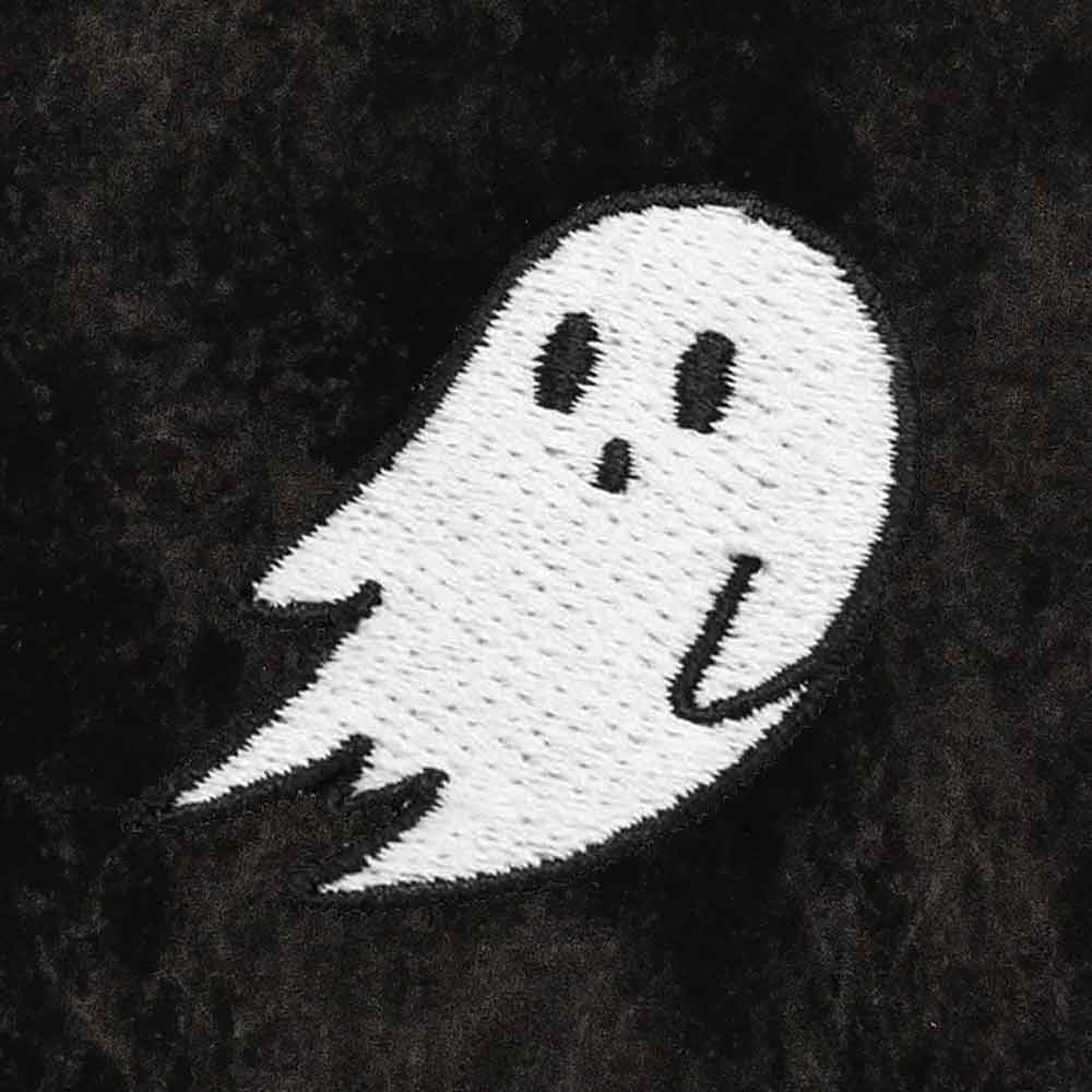 Dalix Ghost Embroidered Washed Hooded Sweatshirt Fleece Soft Cotton Mens in Black 2XL XX-Large