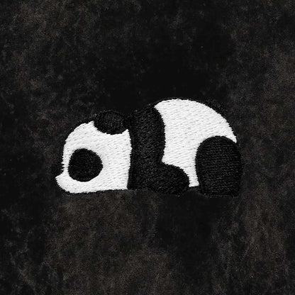 Dalix Panda Embroidered Fleece Hoodie Mineral Wash Long Sleeve Sweatshirt Mens in Black 2XL XX-Large