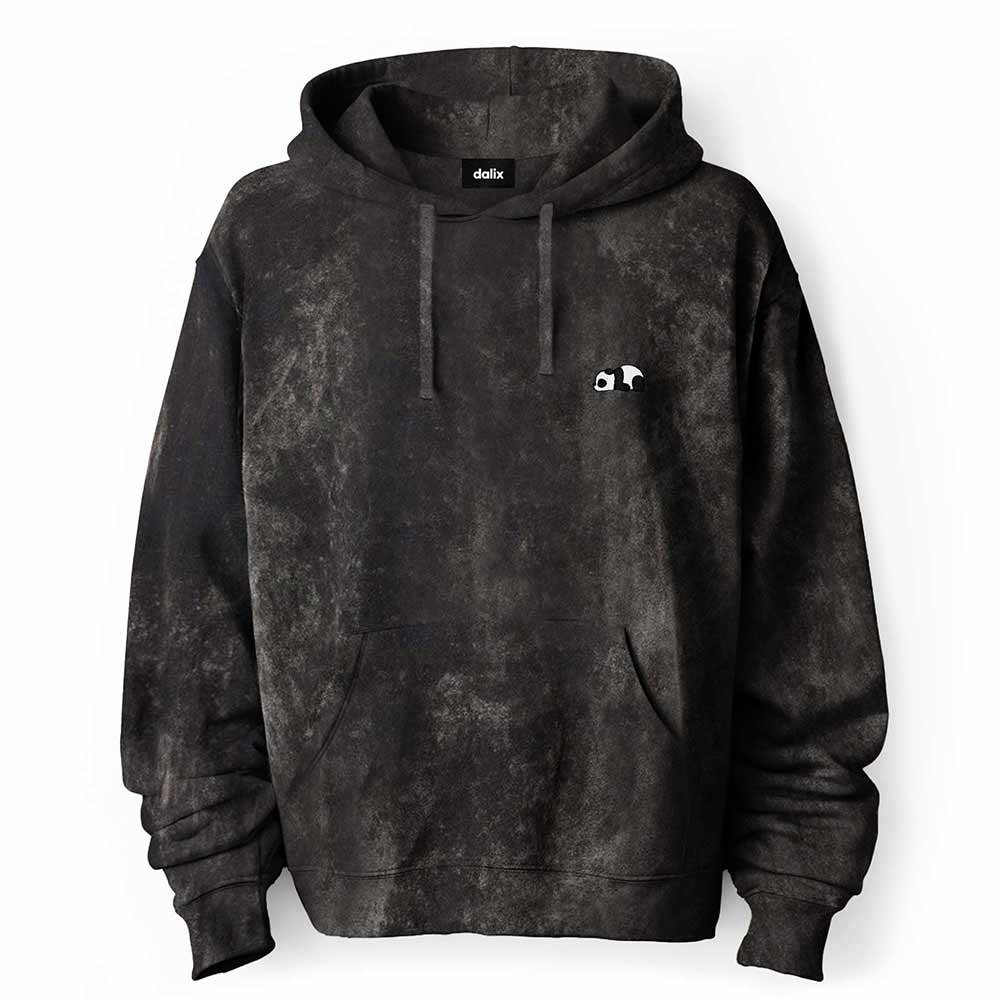 Dalix Panda Midweight Fleece Mineral Wash Hoodie