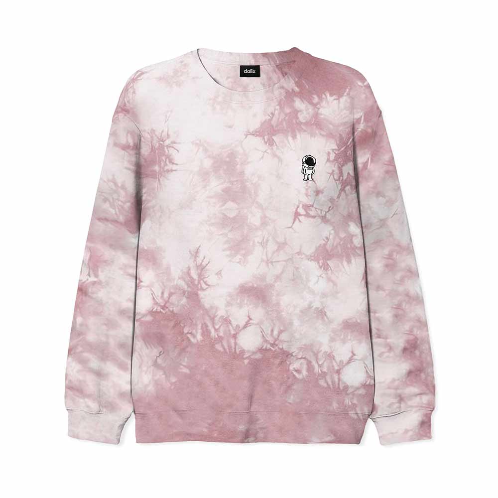 Dalix Astronaut Midweight Fleece Tie Dye Crewneck Sweatshirt