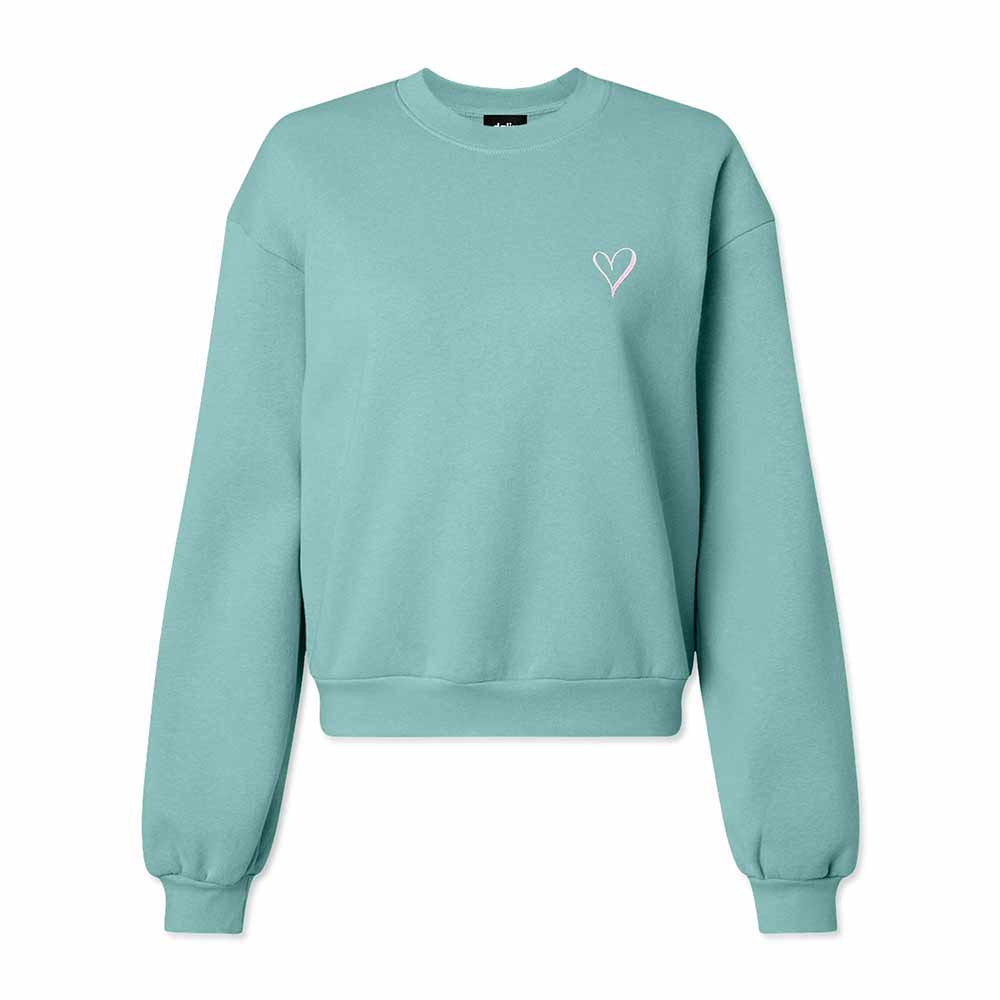 Dalix Heart Midweight Fleece Relaxed Sweatshirt