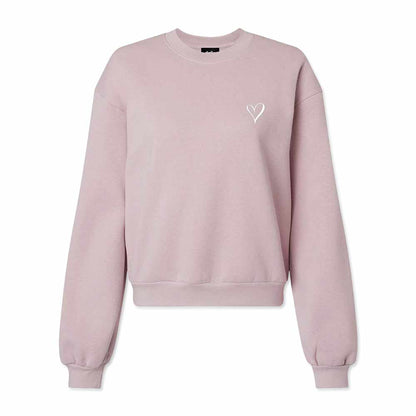 Dalix Heart Midweight Fleece Relaxed Sweatshirt
