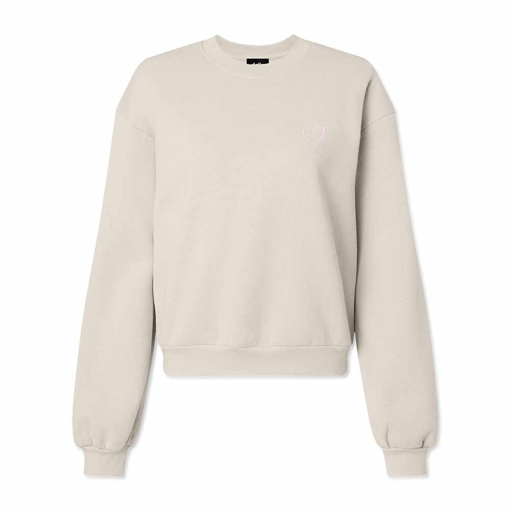 Dalix Heart Midweight Fleece Relaxed Sweatshirt