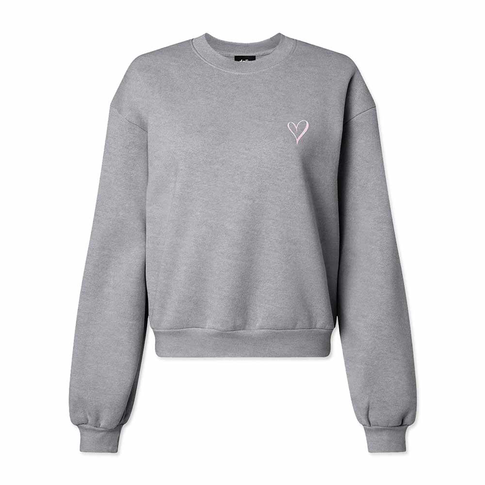 Dalix Heart Midweight Fleece Relaxed Sweatshirt