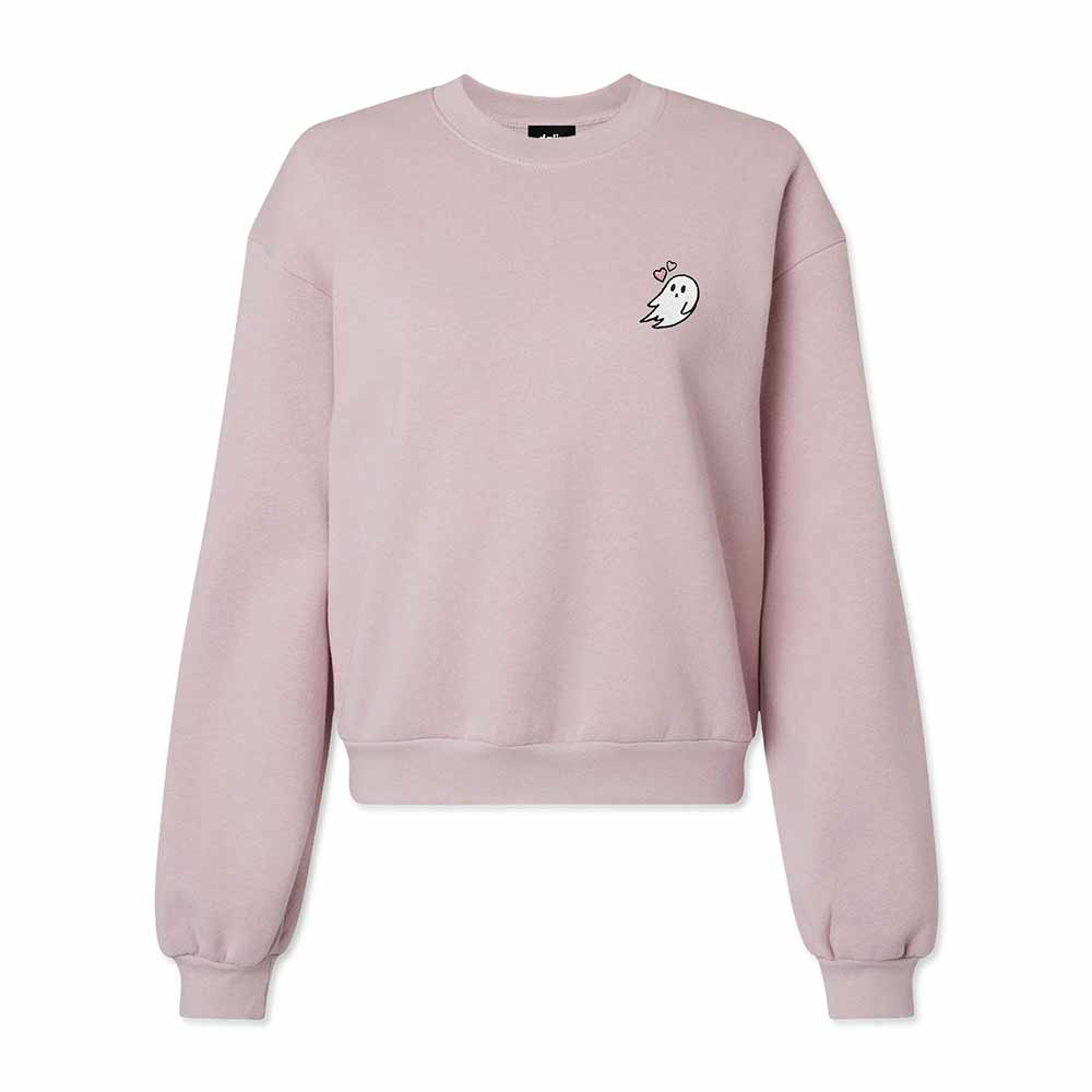 Dalix Heartly Ghost Midweight Fleece Relaxed Sweatshirt