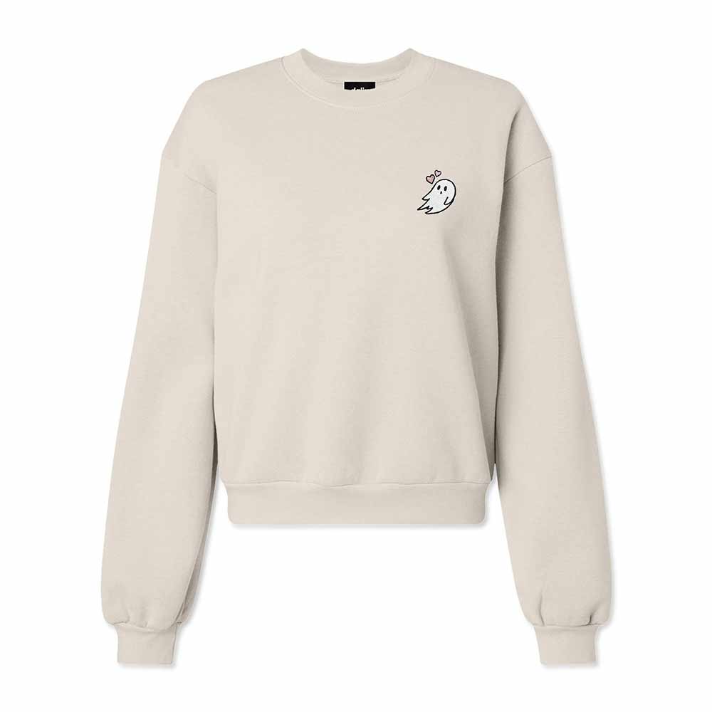 Dalix Heartly Ghost Midweight Fleece Relaxed Sweatshirt