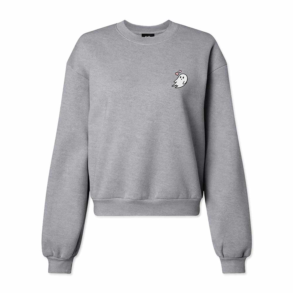 Dalix Heartly Ghost Midweight Fleece Relaxed Sweatshirt