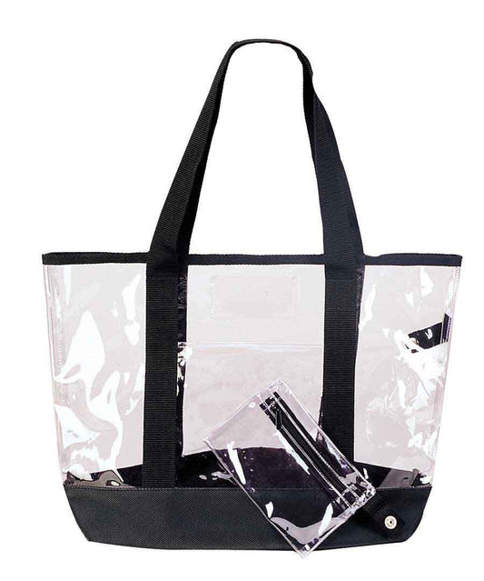 DALIX 20" Clear Handbag Shopping Tote with Small Bonus Pouch (Transparent) Shopping Totes DALIX 